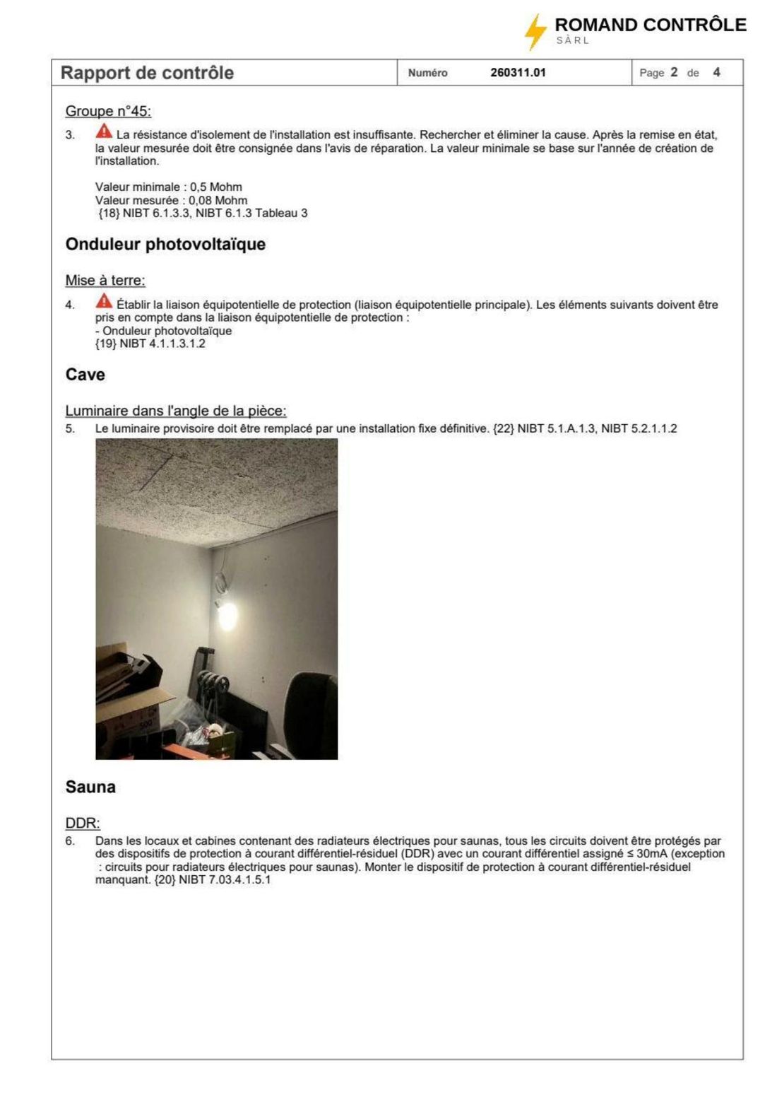 Rapport de contrôle au format de référence GRD, page 2 sur 4