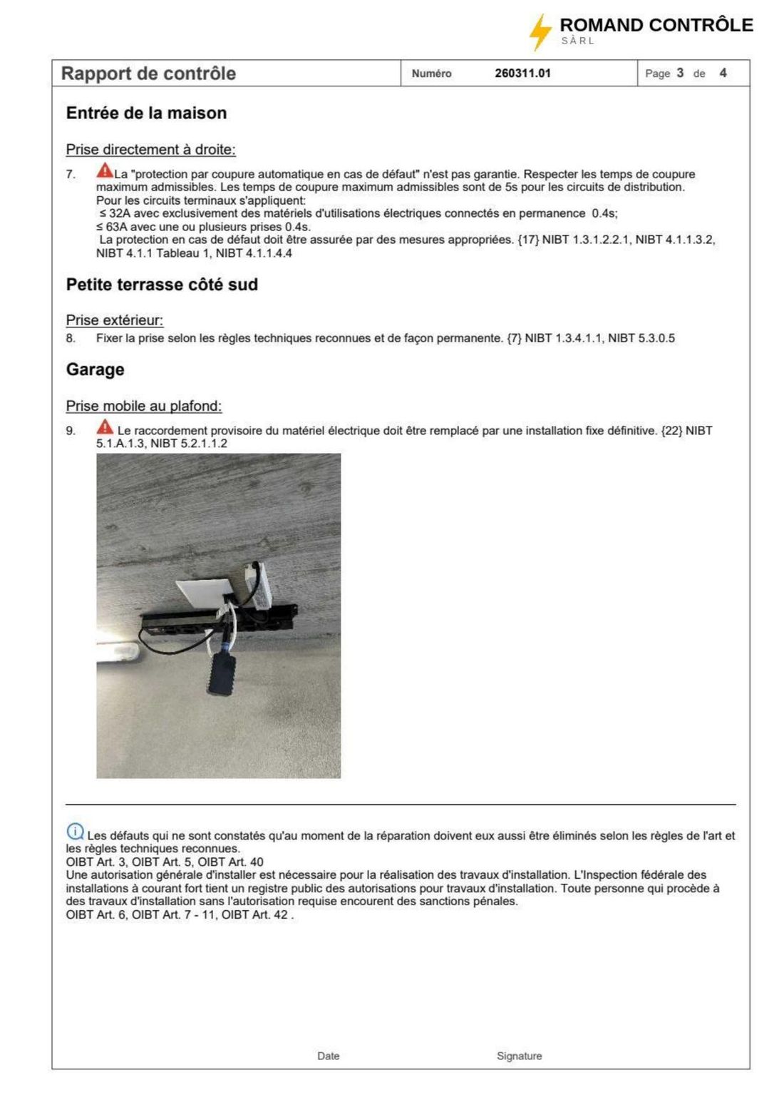 Rapport de contrôle au format de référence GRD, page 3 sur 4
